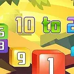 Barevné číslice na barevném geometrickém pozadí s nápisem 10 to 20