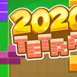Název 2020 Tira s barevnými bloky na zeleném pozadí