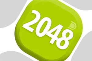 Zelený čtvercový tlačítko se zaoblenými rohy a číslem 2048 uprostřed