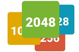 Barevné dlaždice s čísly 2048, 1024, 512 a 256 překrývající se navzájem