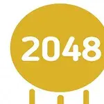 Žlutý kruh s číslem 2048 a třemi čárami pod ním