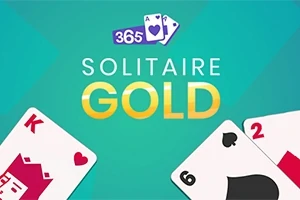 Karty s králem a dvojkou na zeleném pozadí s nápisem Solitaire Gold
