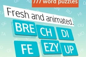Barevné dlaždice s anglickými písmeny na pozadí s nápisem Fresh and animated