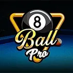 Logo s černou osmičkovou koulí na biliardovém stole s barevnými koulemi