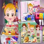 Dítě s blond vlasy ve škole je zobrazené při výrobě řemesel a hraní ve třídě s dalšími dětmi
