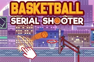 Basketbalový koš na městském hřišti s míčem a grafickou rukou ukazující pohyb