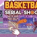 Basketbalový koš na městském hřišti s míčem a grafickou rukou ukazující pohyb