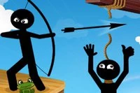 Zachraň své stickman kamarády střelbou do lana, na kterém visí