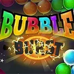 Barevné bubliny, text Bubble Burst s elektrizujícím efektem na tmavém pozadí