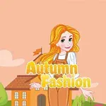 Dívka s dlouhými zrzavými vlasy stojí před venkovskou scenérií s domem na pozadí, nese text Autumn Fashion