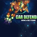 Futuristická bitva vozidel s barevnými efekty a nápisem uprostřed