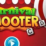 Carnival Shooter Barevné logo s nápisem Carnival Shooter na červeném pozadí s kačkou a písmeny A, B, C, D okolo