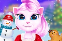 Vítejte u hry Cat Girl: Vánoční dekorace