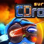 Futuristický robot s modrým a oranžovým světlem ve vesmírném prostředí