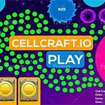 Barevná herní obrazovka s nápisy CELLCRAFT