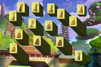 Krásná hra Mahjong Solitaire s věžemi starověké Číny