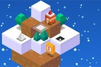 Dostaň Santy dolů po horách, jak skáče a vyhýbá se nebezpečným cestám