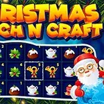 Vánoční motiv s herní mřížkou obsahující symboly jako sněhové vločky, šálky a vánoční dekorace s obrázkem Santa Clause