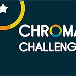 Název CHROMA CHALLENGE na tmavém pozadí s barevnými kruhy a hvězdami