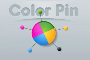 Barevný kruh rozdělený na čtyři části s různými barvami a textem Color Pin nahoře