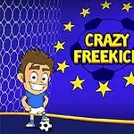 Kreslená postava fotbalisty s míčem u nohy na modrém pozadí s hvězdami a nápisem ve středu