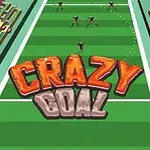 Fotografie ukazuje hřiště s diváky po stranách a stylizovaným názvem Crazy Goal uprostřed