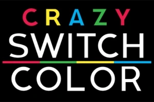 Text CRAZY SWITCH COLOR v různých barvách na černém pozadí