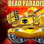 Žlutý bojový tank s raketomety a lebkou na přední části stojí na pozadí výbuchu s textem Dead Paradise 3 nahoře