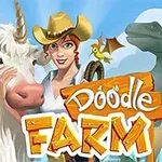 Kovbojka s kloboukem stojí vedle jednorožce, drží laso a v pozadí je dinosaurus a pták