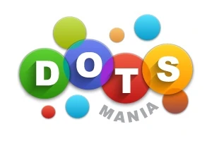 Barevné kruhy s nápisem DOTS MANIA