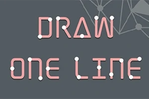 Text DRAW ONE LINE na tmavém pozadí s motivem propojených linek a bodů