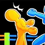 Drunken Boxing 2 Dva kreslení postavičky, oranžová a modrá, bojují v ringu