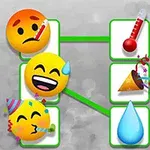 Emotikony s teploměrem, potem a párty kloboučkem propojené zelenými čarami na šedém pozadí