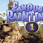 Text Famous Paintings 1 přes historickou budovu v pozadí