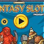 Červený orc a obrněný trpaslík stojí před modrou plachtou s nápisem ve fantasy stylu