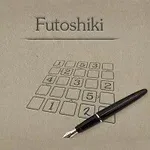 Plnicí pero leží na papíře s číselnou mřížkou a nadpisem Futoshiki