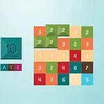 Barevná kostková mřížka s čísly vedle nápisu GET 10 ULTIMATE na modrém pozadí