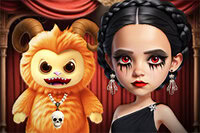 Gloomy Princess v gotickém stylu s roztomilým medvídkem