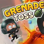 Dvě kreslené postavy v helmách s vystrašenými výrazy, obklopené výbuchy a granátem, s výrazným barevným textem nad nimi