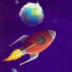 Raketa letící vesmírem s planetou Zemí v pozadí