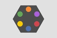 Otoč hexagon tak, aby barva míčku odpovídala