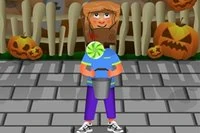 Horror Halloween je jednoduchá hra, kde je chlapec uprostřed obrazovky