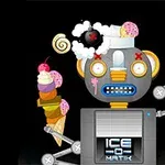 Robot s kornouty zmrzliny v rukou a bombou na hlavě