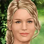 Žena s blond vlasy na pozadí přírody