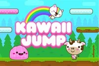 V Kawaii Jump ovládej roztomilý fialový sliz, který skáče nahoru