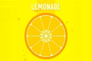Plátek citronu na žlutém pozadí s nápisem Lemonade