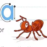 Velká a malá písmena A spolu s ilustrací mravence