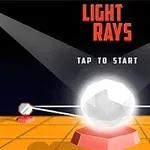 Světelný paprsek dopadá na bílý krystal umístěný na oranžové plošině s nápisem Light Rays nahoře