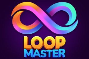 Barevný symbol nekonečna s názvem Loop Master na tmavém pozadí