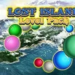 Barevné koule se vznášejí nad ostrovním krajem s nápisem Lost Island Level Pack nahoře